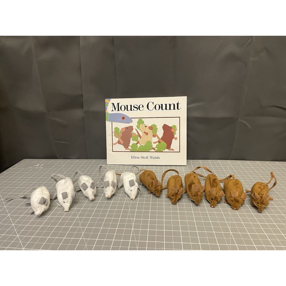 Folkmanis Field Mouse Finger Puppet Lot Of 11 w/Mouse Count Book Educational